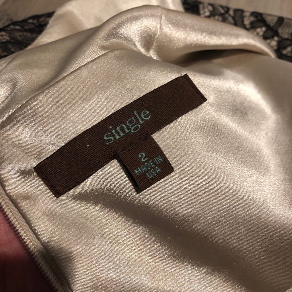 SOLD! Lace Black and Tan Midi Dress - Picture 5 of 5